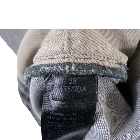 All Saints Vapour Pistol Distressed Jeans 175/70A 28 Waist #1262 - Picture 7 of 8